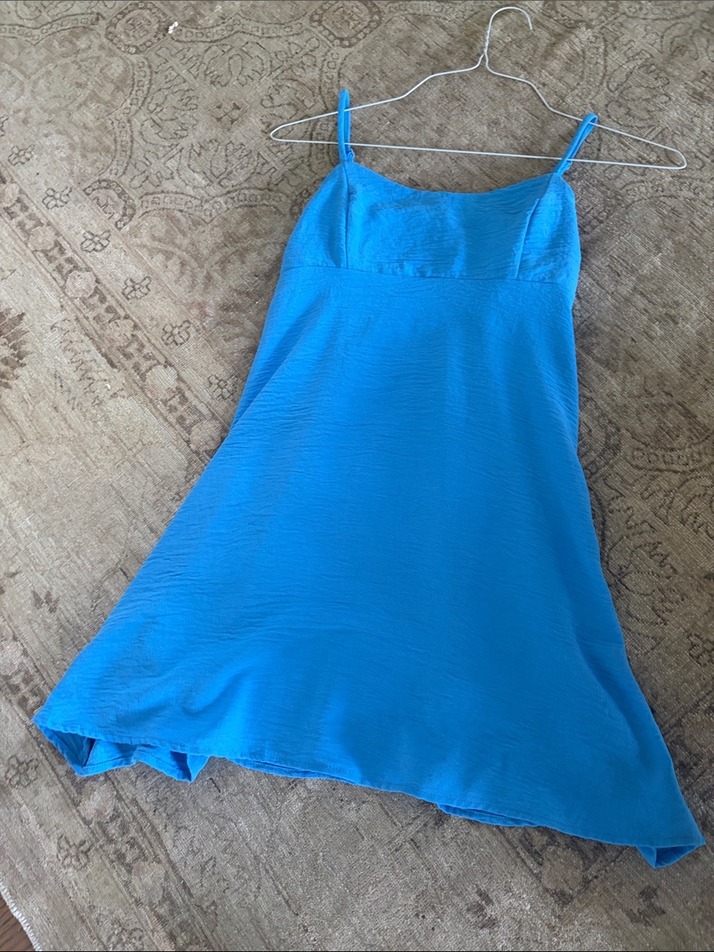Altar'd State Bright Blue Slip Dress with Spaghetti Straps